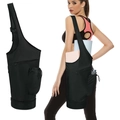 Multifunctional black yoga mat bag with adjustable water bottle pocket and waterproof fabric - Black