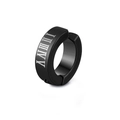 Classic black titanium steel ear clip with roman numerals engraving for non-pierced ears - Single Roman Numerals / Black