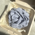 Light blue fabric rose hair claw clip in a minimalist eco-friendly gift box - 9.5CM / Grey Blue