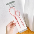 Set of two pink plastic hair braider tools for kids' buns on branded card packaging - Style 13 Hair Loop Kit (C5-281) / Two-Piece Set / Korean Pink