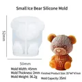 Piccolo stampo in silicone per ghiaccio orso 3D con dimensioni finite 35x44x47mm - Stampo in silicone orso di ghiaccio piccolo