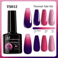 7.5ml Thermal Nail Gel TS012 showing purple to pink color change under different temperatures - Thermal Gel TS012(QT0755-012)
