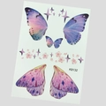 Tatouage facial temporaire imperméable avec motif d'ailes de papillon bleues et mauves - K8132-Ailes de Fée Dégradé Rose Violet Sakura