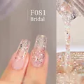 Japanese style champagne pink nail gel with glitter for solid or gradient effect - F081 Wedding (Bridal)