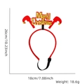 Red Merry Christmas pet headband with adjustable strap and golden bells 10 inch - Letter Candy Cane