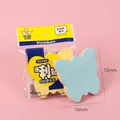 Note adesive a forma di farfalla in blu giallo e rosa con 100 fogli per blocchetto - 70*72mm / Forma di Farfalla (4 colori in 1)