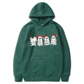 Felpa natalizia verde scuro con stampa fantasma e cappuccio in taglia M unisex - Verde Scuro