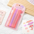 Set of 4 macaron colored highlighters with chisel tips for stationery and journaling - Star Color Red Series (4 Pcs)