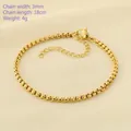Pulsera de cadena de caja de 3mm en acero inoxidable chapado en oro de 18K con mosquetón - Cadena De Caja / Color Acero