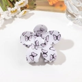Macro view of white flower hair claw clip with purple butterfly print on acrylic surface - 7cm Flower / Butterfly Light Purple
