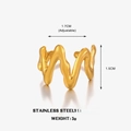 Anello regolabile in acciaio inossidabile placcato oro 18K con design a onde - Oro