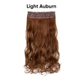 One piece five clips wavy long hair extension piece in Light Auburn color - Light Auburn