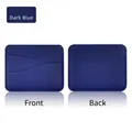Front and back view of a dark blue pebbled leather card holder with multiple slots - Thick Rippled 3 Slots / Dark Blue