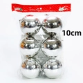 Sechserpack 10cm silberne galvanisierte Weihnachtskugeln in festlicher Verpackung - 6er-Pack (10cm) / Glänzendes Silber