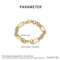 Détail du bracelet en acier inoxydable doré à maillons torsadés avec fermoir homard - Or (KB186203-K)
