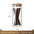 400ml airtight glass food jar with bamboo lid, 6.5cm diameter and 15cm height container - 400ml / Replacement Bamboo Lid / 6.5cm*15cm