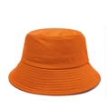 Classic orange cotton bucket hat with a flat top and reinforced stitched brim detail - Orange Red