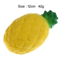 Squishy pineapple stress toy in yellow with green leaves, size 12cm and weight 42g - Pineapple