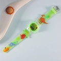 Kids digital watch with green dinosaur 3D relief silicone strap and LED display - Dinosaur Green