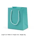 Χάρτινη τσάντα δώρου Tiffany blue με λευκές λαβές από σχοινί, μέγεθος 12,6x7,5x15cm - Μικρό / Πράσινο της μέντας