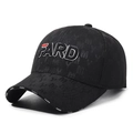 Berretto da baseball nero con ricamo FARD 3D e finitura con trama a motivi sottili - Regolabile / Nero