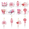 Handmade pink Valentine's Day 5D diamond painting suncatcher with gnome and heart designs - Style 25