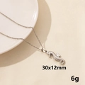Collana con pendente a ippocampo in argento, acciaio inossidabile 18K, 30x12mm - Cavalluccio marino / Argento