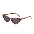 Occhiali da sole cat-eye retrò con montatura leopardata tartarugata e lenti grigio scuro - Montatura Tartarugata Nero Grigio