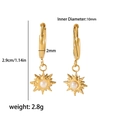 Boucles d'oreilles en acier inoxydable doré 18K avec pendentif soleil et perle blanche - Style Soleil Perle Blanche (TE6345-PL)