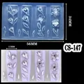 3D floral silicone nail art mold CS-147 with four embossed flower designs for DIY - CS-147 Multi-size Flowers