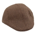 Dettaglio del motivo pied-de-poule marrone su una classica coppola in stile inglese - Taglia Unica (Circonferenza 58cm) / Colore 4 (Pied de Poule Marrone)