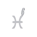 Pisces zodiac pendant in silver-tone titanium steel with a sleek metallic finish - Pisces - Steel