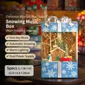 Carillon di Natale blu con pupazzo di neve, luci LED e neve, 12.4x6.8x20cm - Blu Casa del Pupazzo di Neve