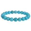 8mm natural turquoise beaded bracelet with unique brown and black vein patterns - Turquoise Bracelet