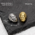 Buddha-Kopf Anhänger aus Edelstahl in Silber und Gold für DIY Schmuck 18x12mm - Buddhakopf(KLJ2640-Z) / Silber