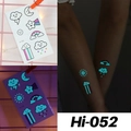 Glow-in-the-dark kids tattoo Hi-052 featuring luminous clouds, stars and rainbow patterns - Hi-052 (Kids Starry Sky)