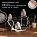 Retro resin skull figurine set featuring see no hear no speak no evil design - Set of 3 Skull Figurines (See Hear Speak No Evil)