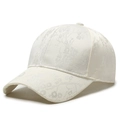White baseball cap with floral jacquard texture and elegant embroidery details - Adjustable / Off White