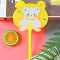 Creative yellow cartoon bear handheld fan pen with cute white bear pattern on a yellow grip - White Rabbit Bear Yellow