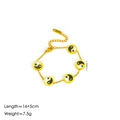 Bracciale in acciaio dorato con cinque ciondoli Yin Yang e specifiche di misura e peso - Oro 18K / Bracciale