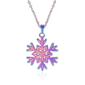 Macro detail of snowflake pendant necklace featuring a vibrant rainbow gradient finish - Rainbow Color (40+5cm Necklace)