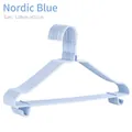 Nordic blue anti-slip metal clothes hanger with lower hooks, size 38cm x 21cm - 38cm x 21cm / Nordic Blue