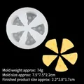 White round silicone cheese mold with 6 cavities and finished yellow wax cheese samples - B416 Sharp Corner Cheese / Transparent