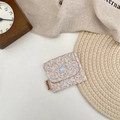 Floral fabric coin purse with a snap button closure and vintage zakka style aesthetics - Small / Floral