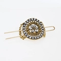 Vintage goudkleurige metalen haaraccessoires set met turquoise bloem voor dames - Witte Faux Turquoise Antiek Goud