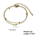 Detail of gold-plated double-layer stainless steel bracelet with letter Y pendant - Letter-Y / Gold