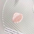Pinza para el cabello de acetato en forma de concha rosa sobre una base de vidrio opal - Rosa Diamante