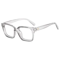 Classic transparent square frames with golden dot accents for a vintage minimalist look - Transparent Grey