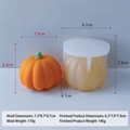 3D pumpkin silicone mold for Halloween candles and chocolate with size measurements - Pumpkin Mold J-0499