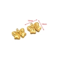 Golden stainless steel bow pendant 16mm x 14mm size detail for jewelry making - 16*14mm Bow 1.7mm Single Hole / Gold